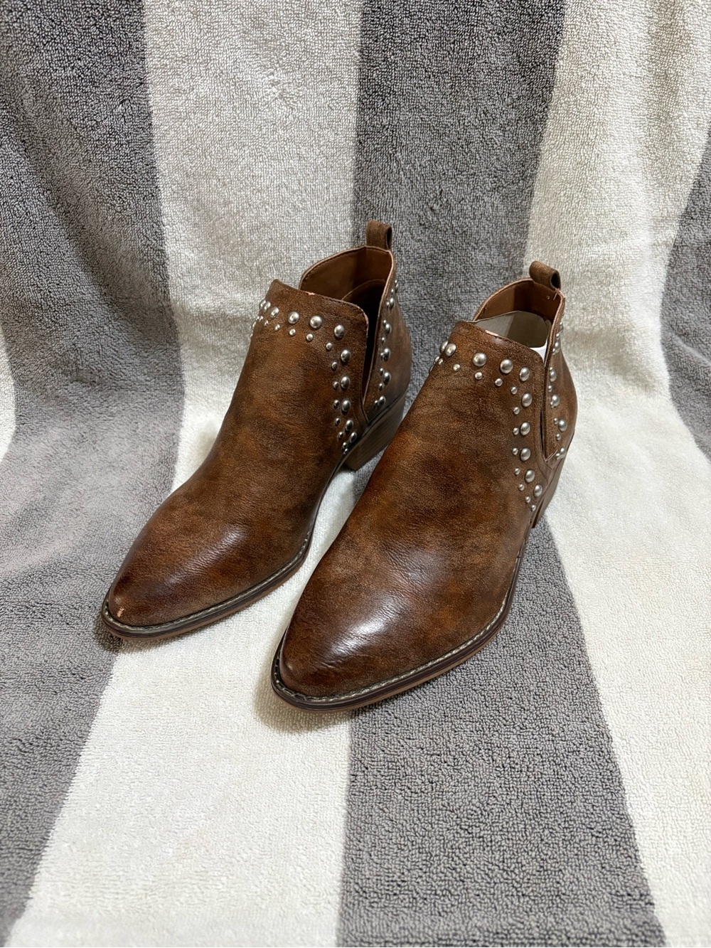 Madden Girl Brown Studded Ankle Booties size 8